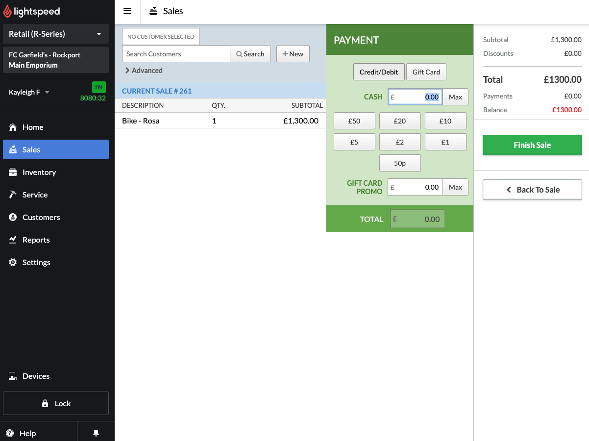 Making a sale with Lightspeed Payments – Lightspeed Retail (R-Series)
