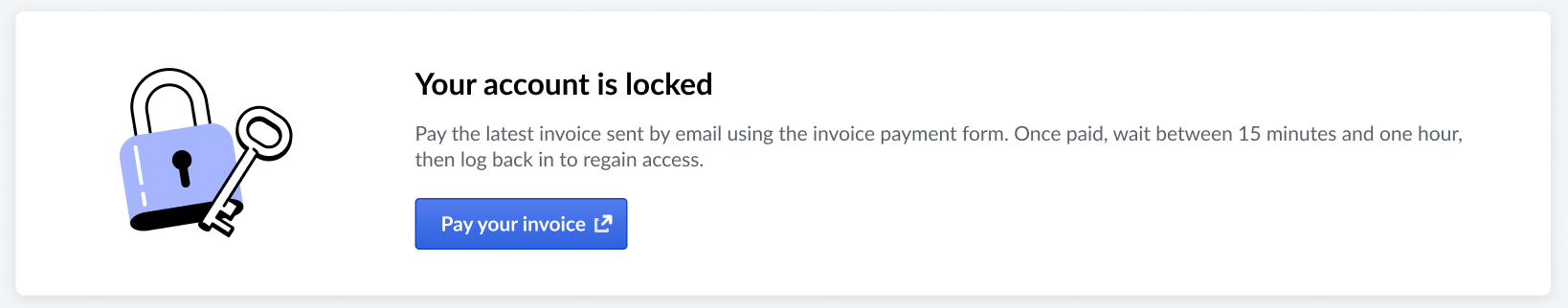 Example of the banner indicating your account is locked.