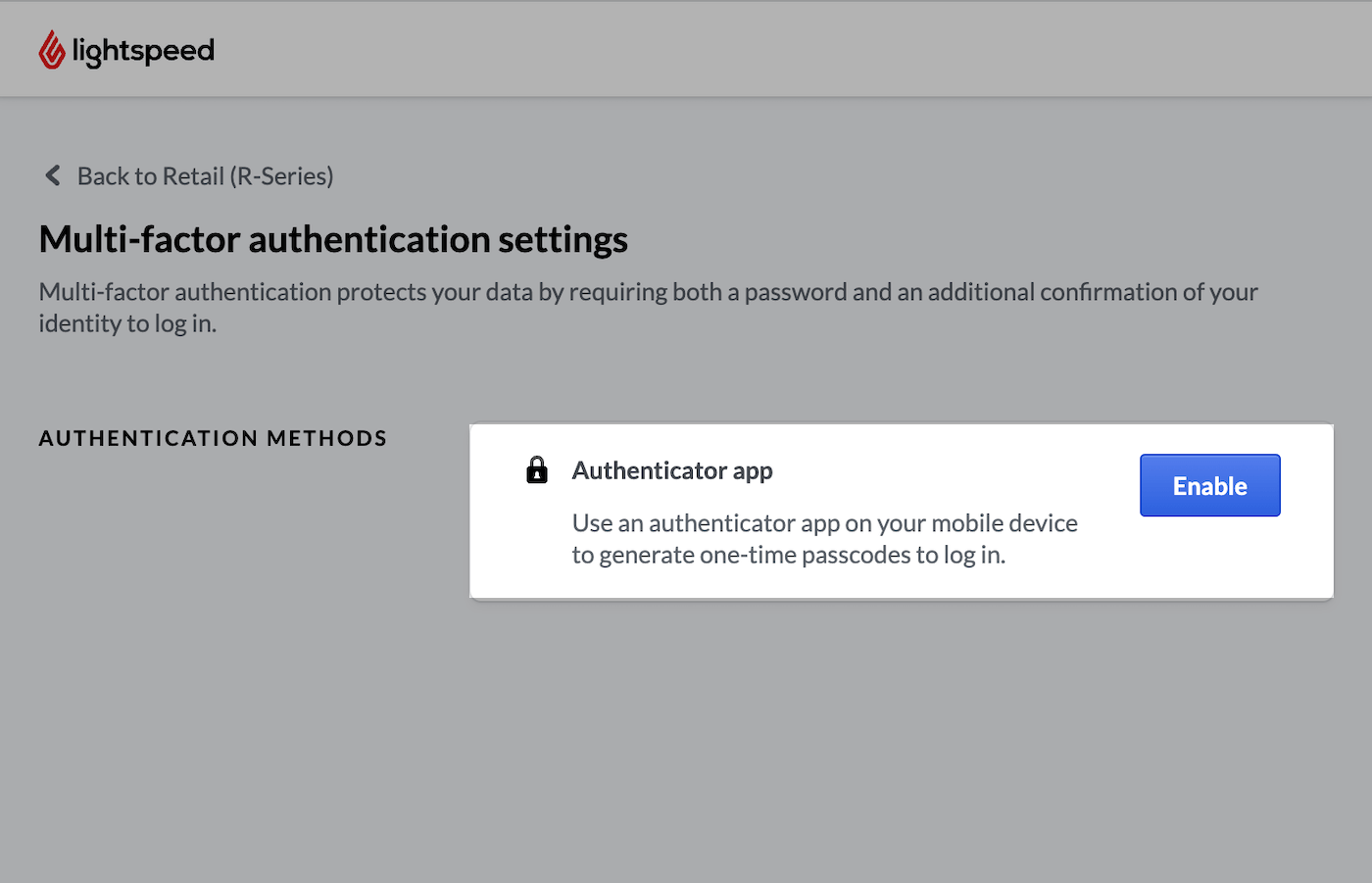 Enabling Multi-factor authentication.