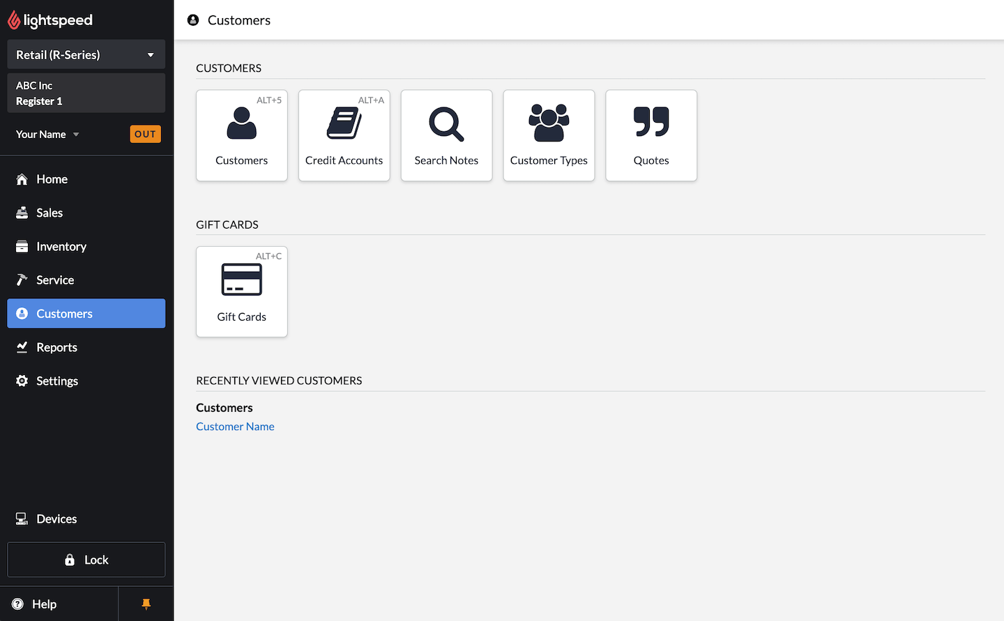 Page Clients, l’option Clients est la première option disponible.