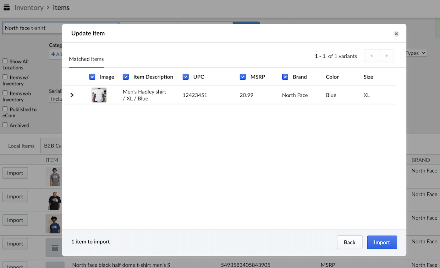 Retail-R-B2B-Catalog-Matrix-Item-Information