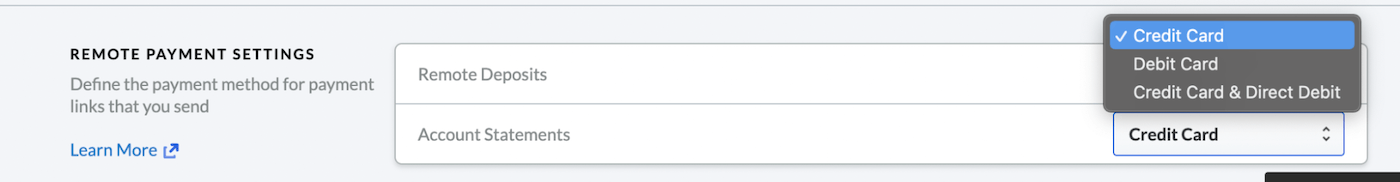 Payment method options for payment links.