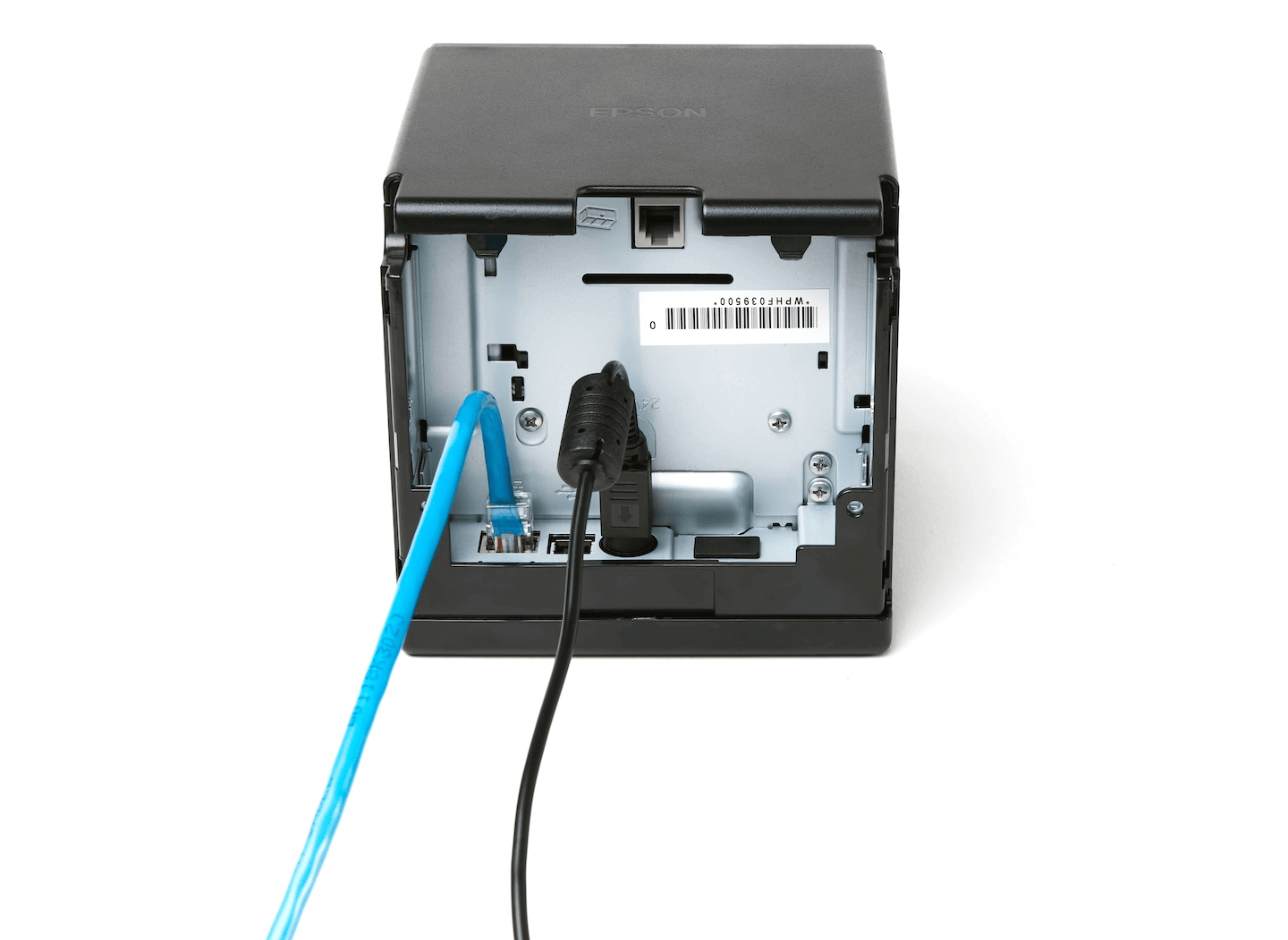 AC adapter connected to printer.