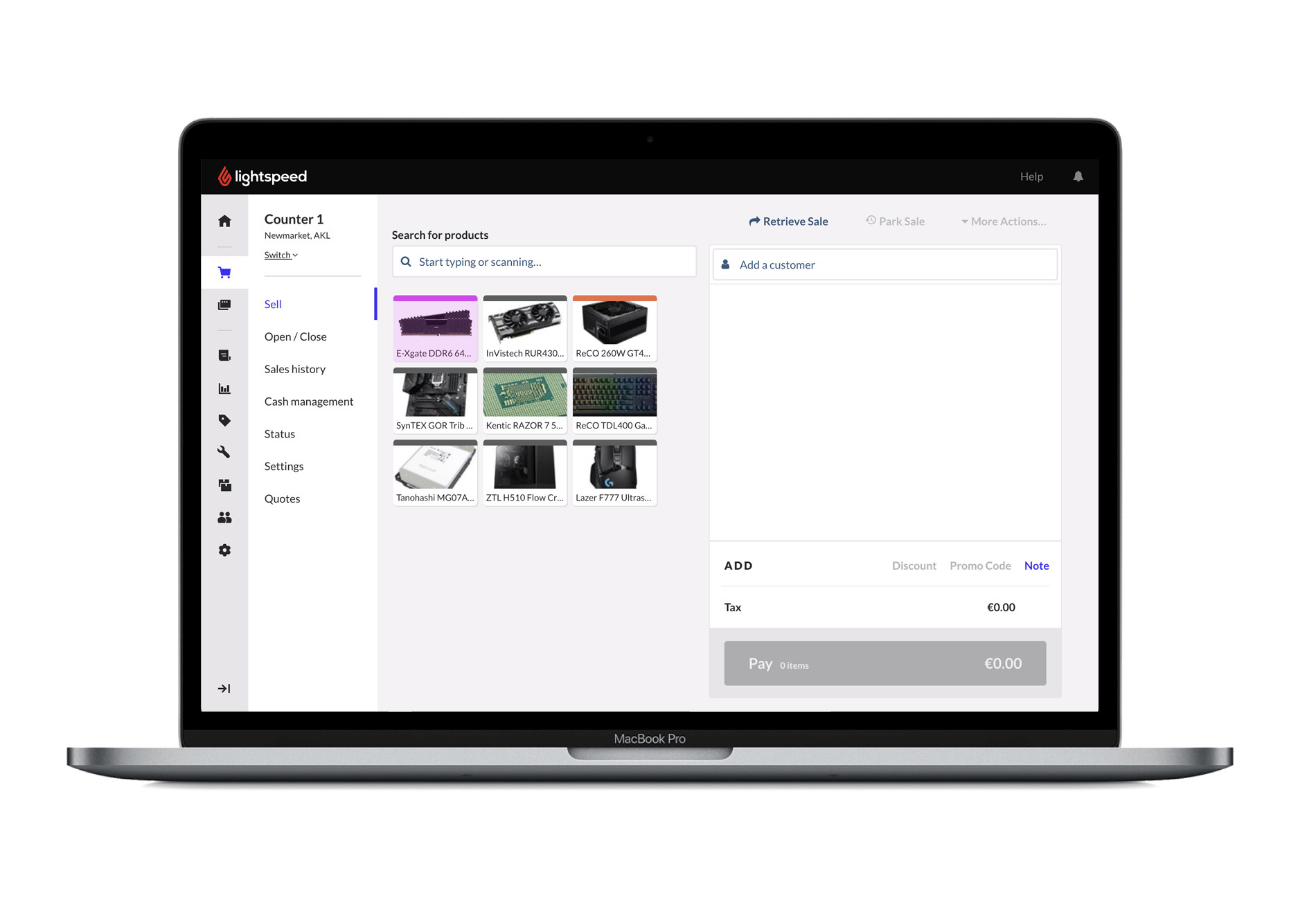 Laptop with Retail POS open.