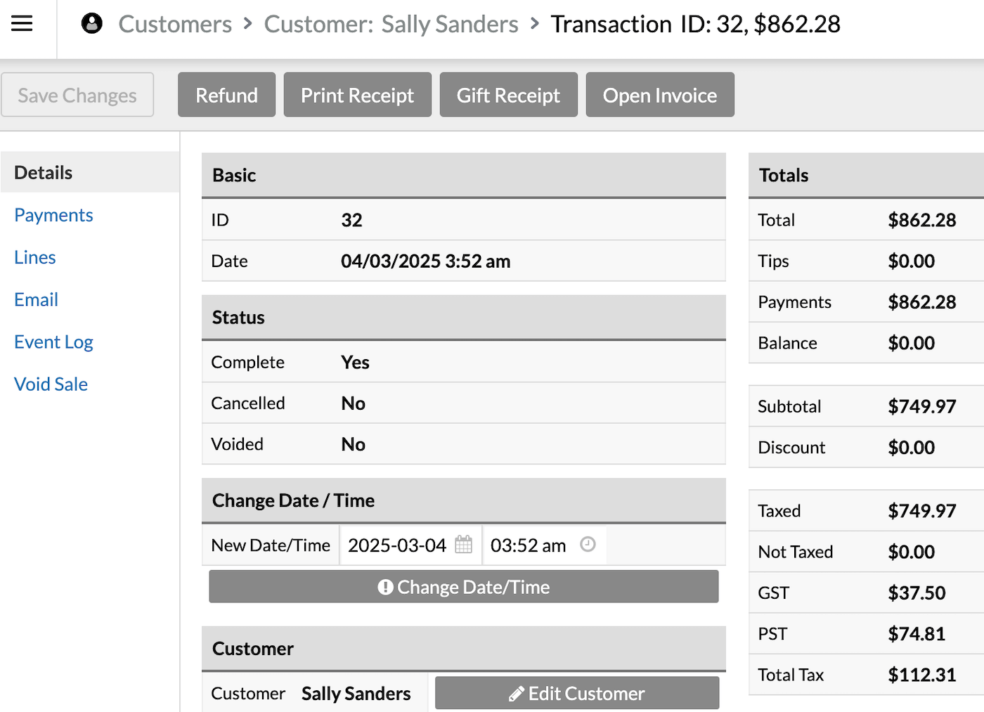 Activity page showing Open Invoice button.