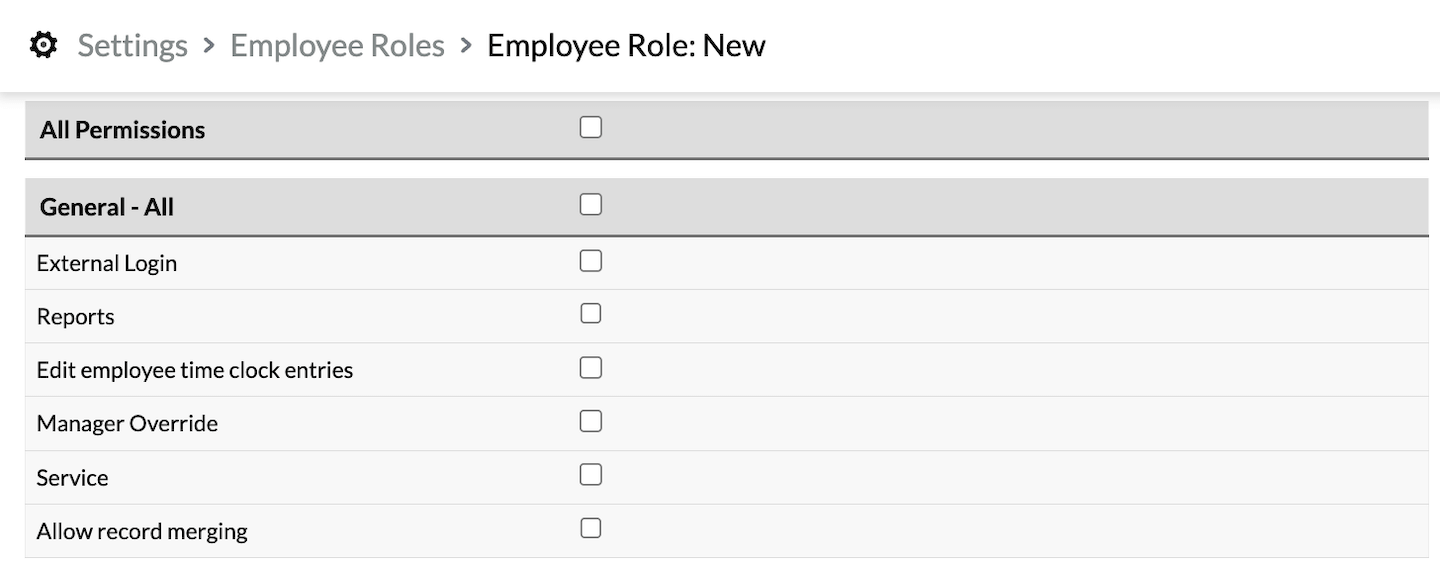 General permission options.