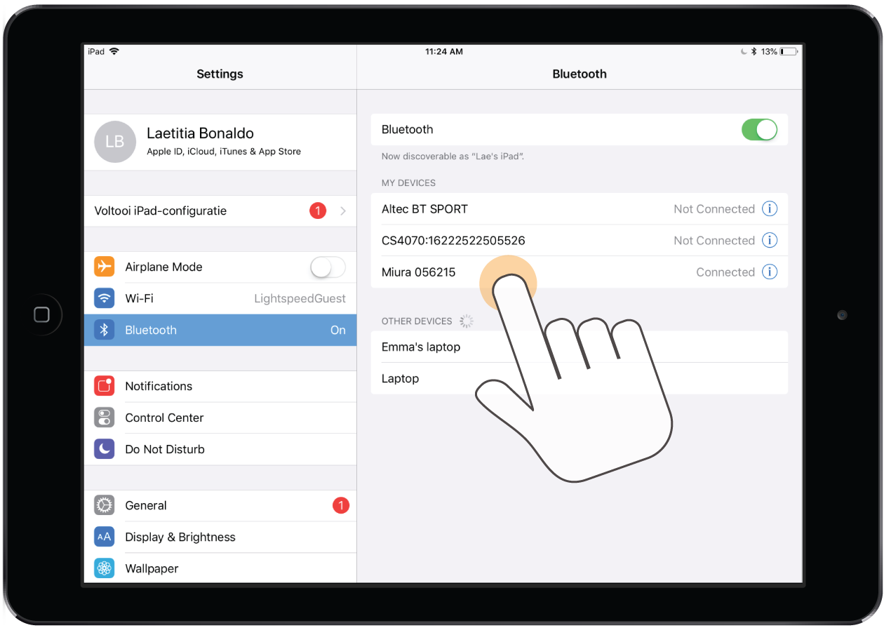 concardis bluetooth settings