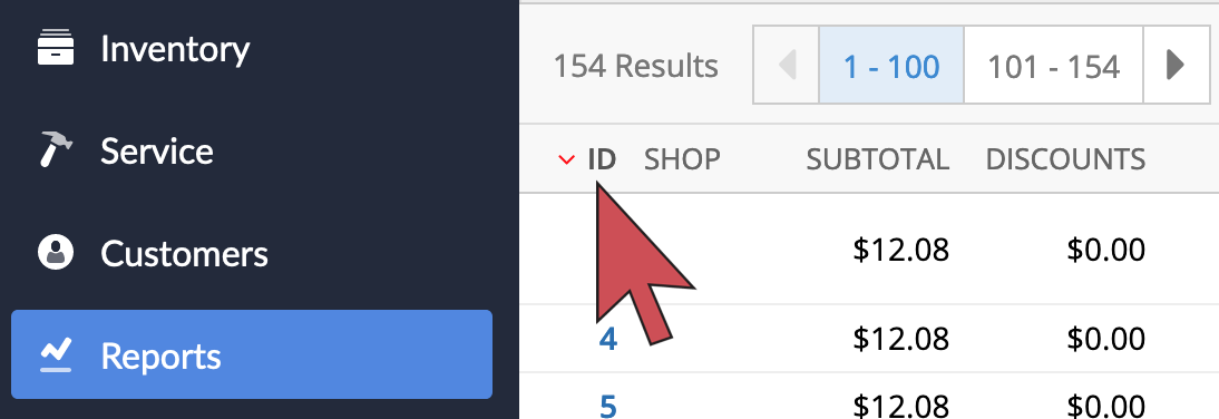 ID column header.