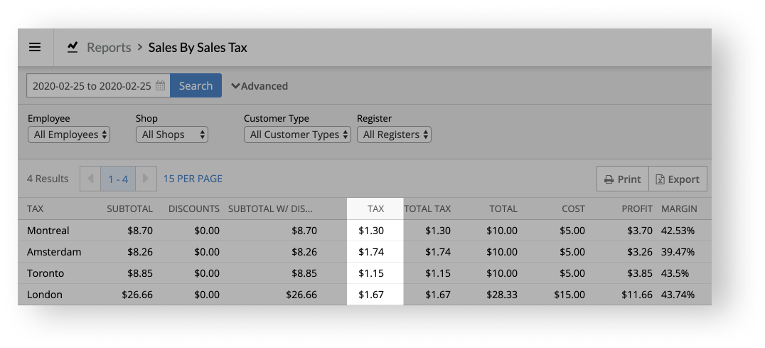 The Tax column.
