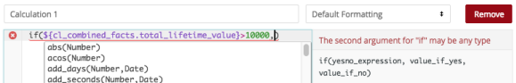Table calculations with historic customer lifetime value.
