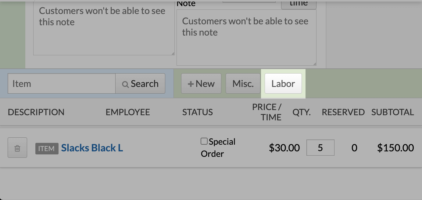 The Labor button.