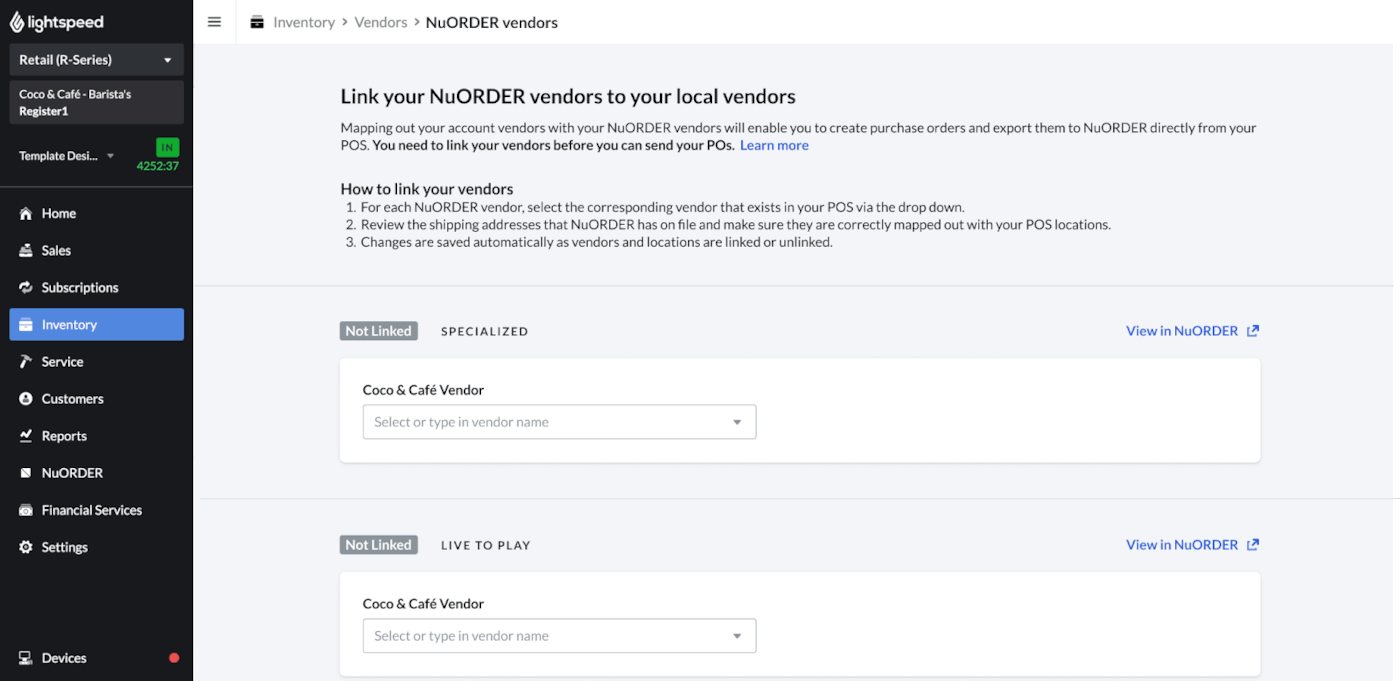 Linking NuORDER suppliers and shipping addresses