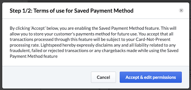Conditions d’utilisation de la fonctionnalité d’enregistrement du mode de paiement.