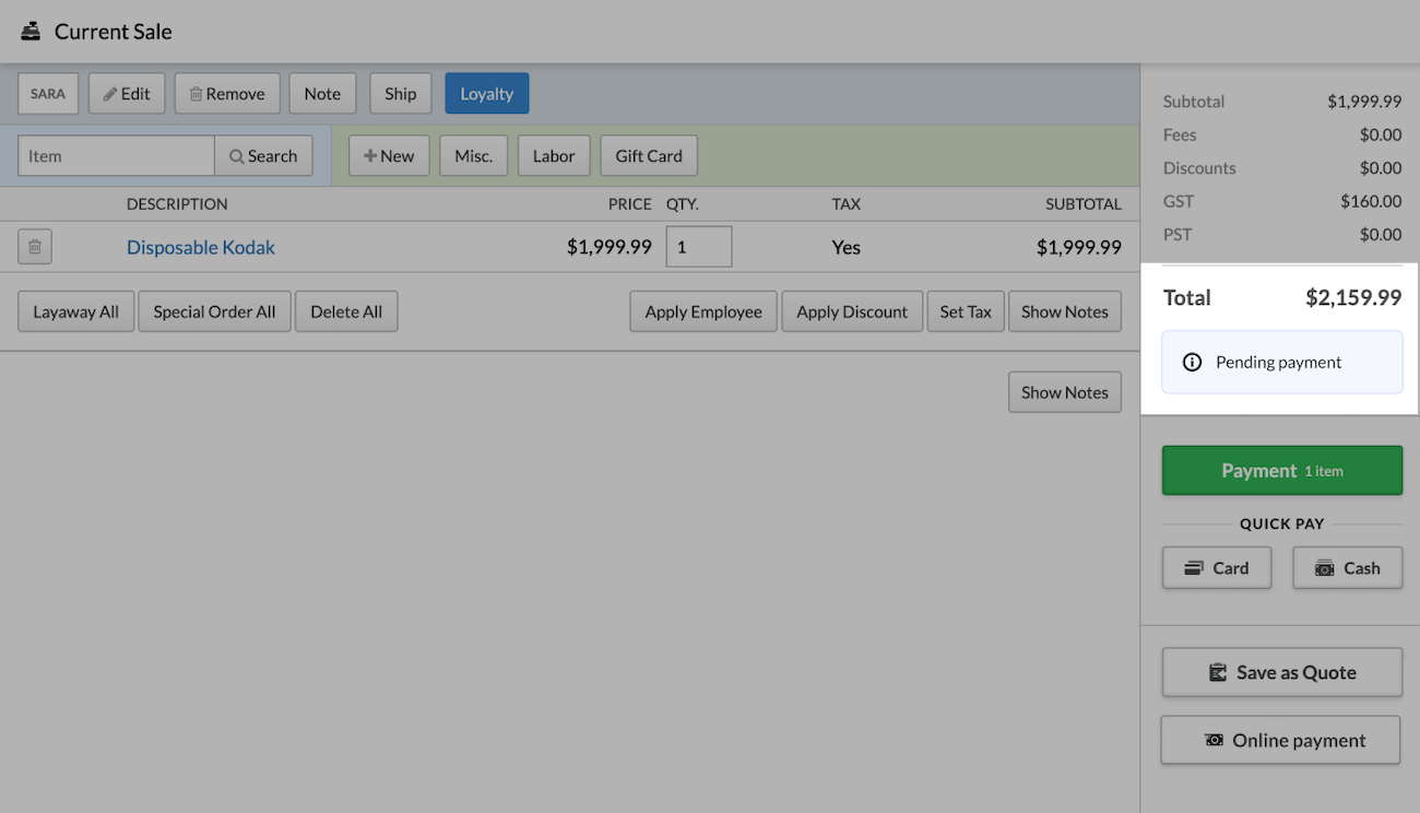 Request-deposit