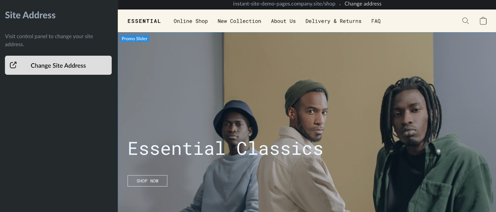 Customize domain page