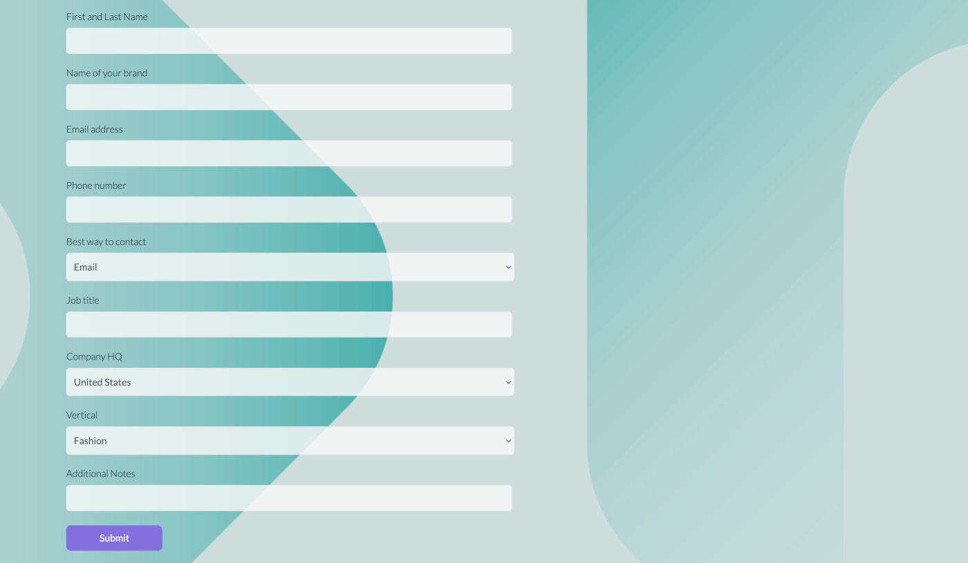 Registratieformulier dat merken kunnen invullen om deel te nemen aan het NuORDER-netwerk