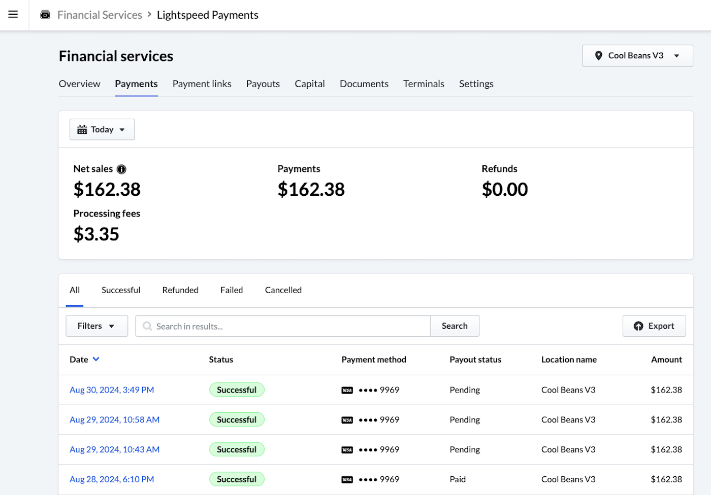 Financial services page