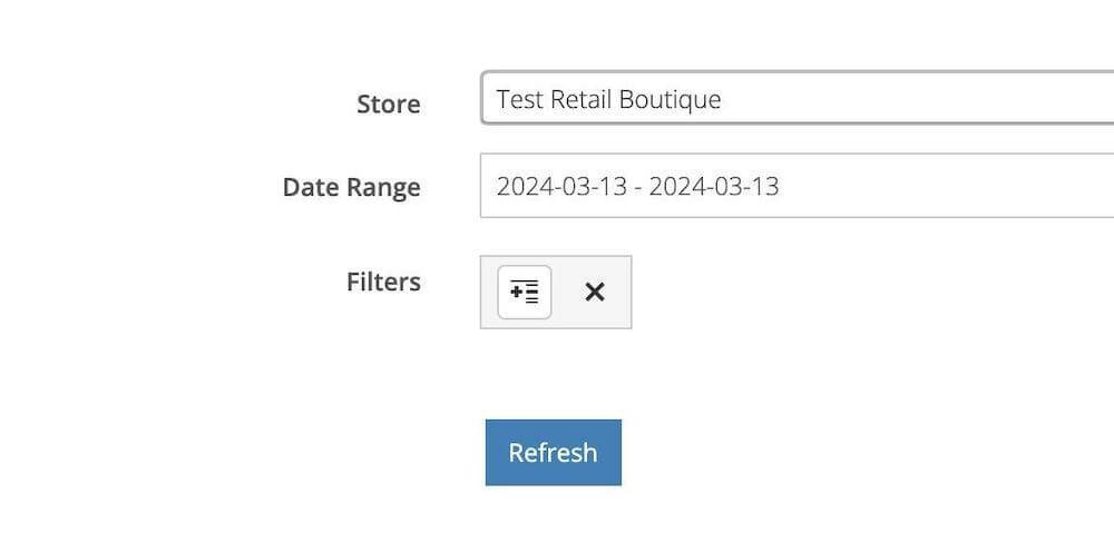 The Reports page showing the Date Range field and Refresh button.