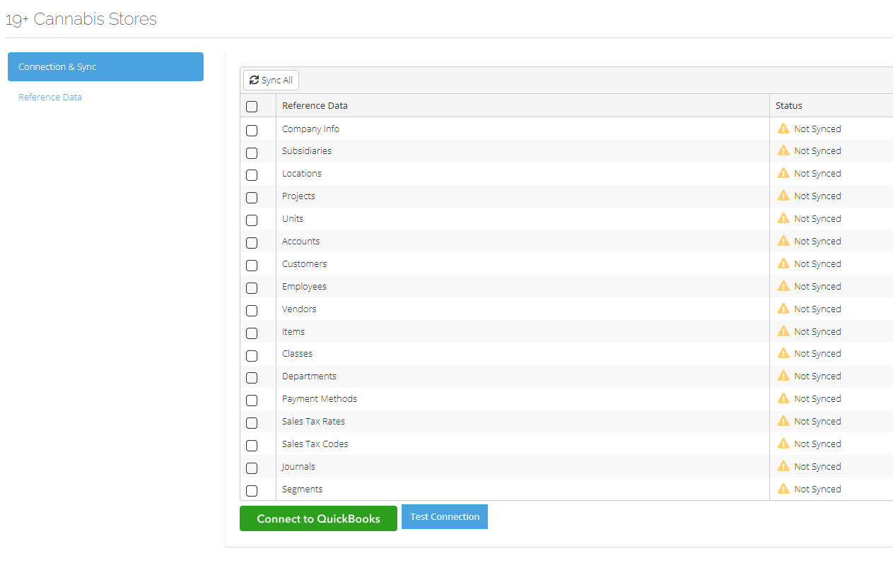 Een lijst met referentiegegevens.