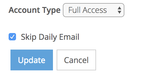 Gebruikersgegevens met het vakje Dagelijkse e-mail overslaan.