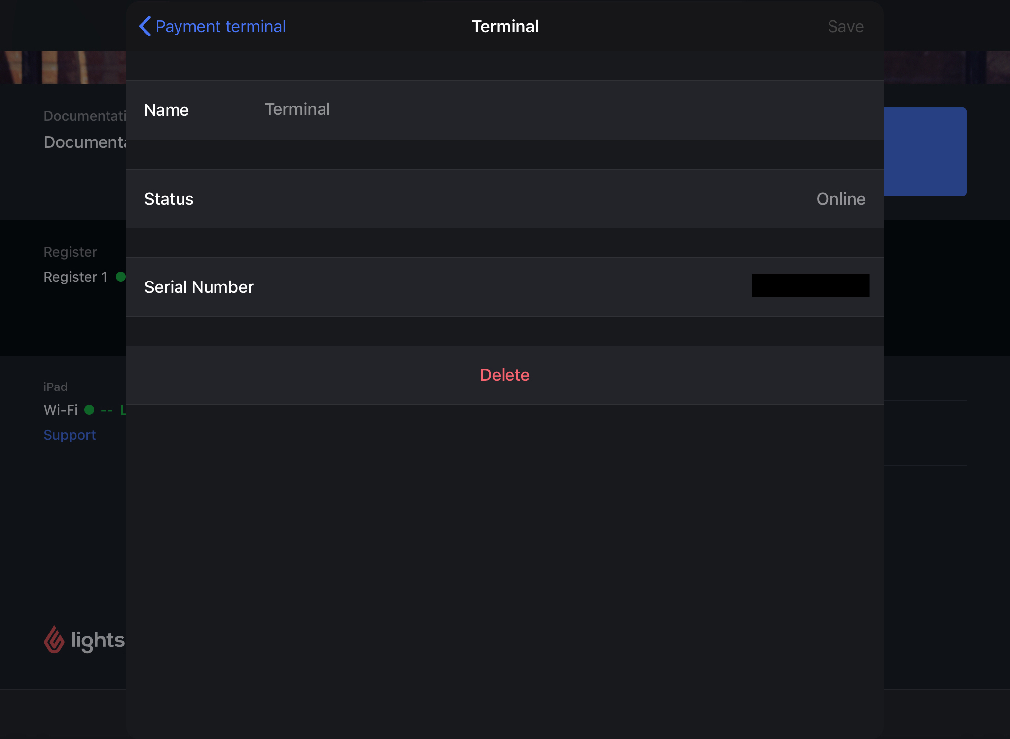 Supprimez le terminal de paiement