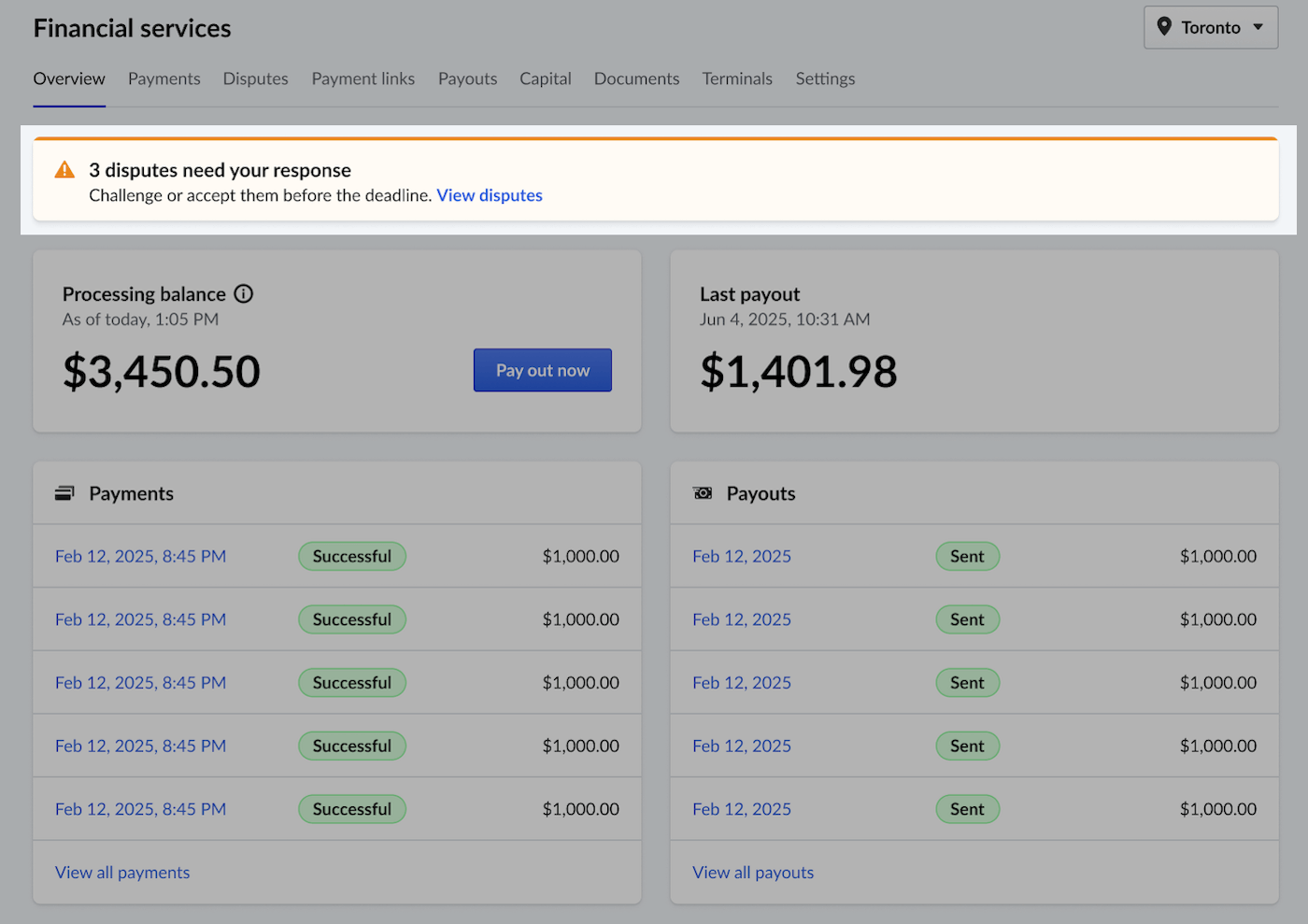 Page de l'onglet Contestations affichant la notification des contestations et le lien Afficher les contestations.