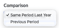 Comparison dropdown options.