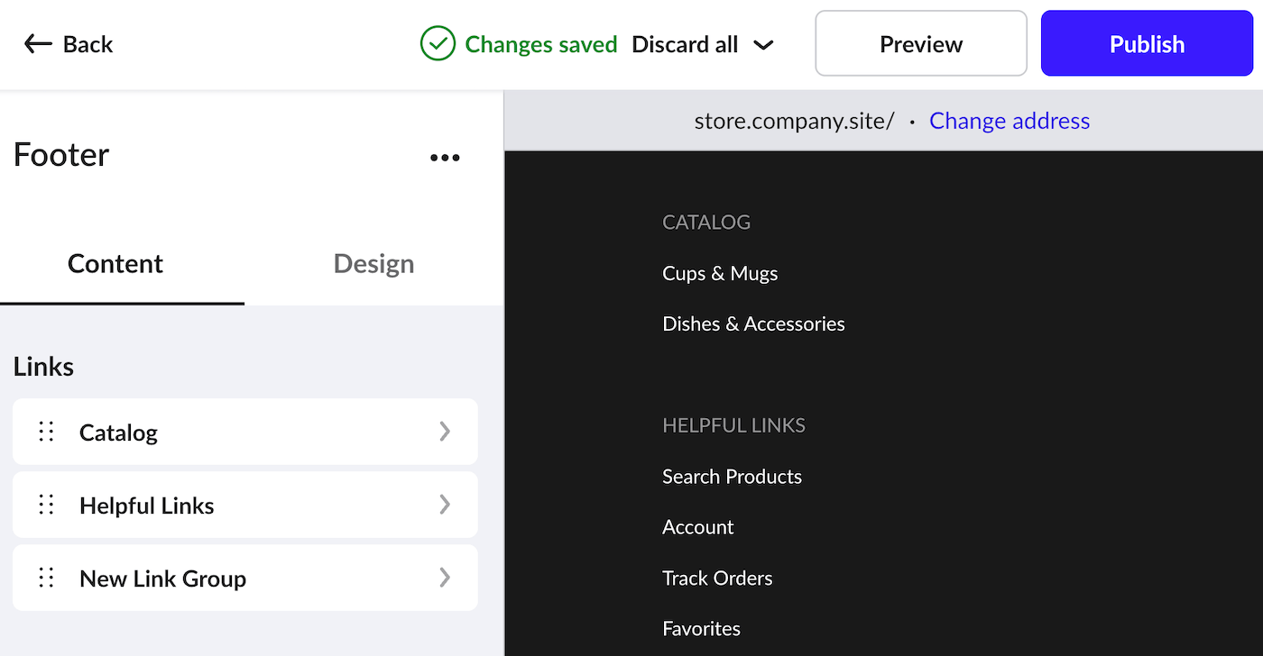 A link group title field.