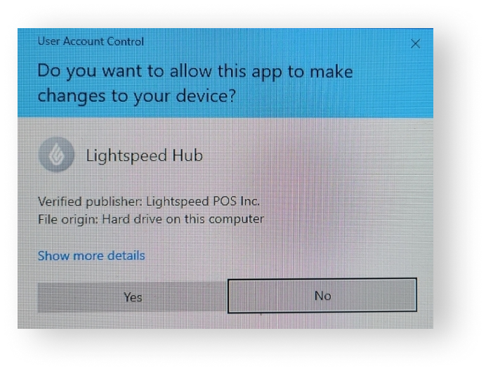 The Security Warning window.