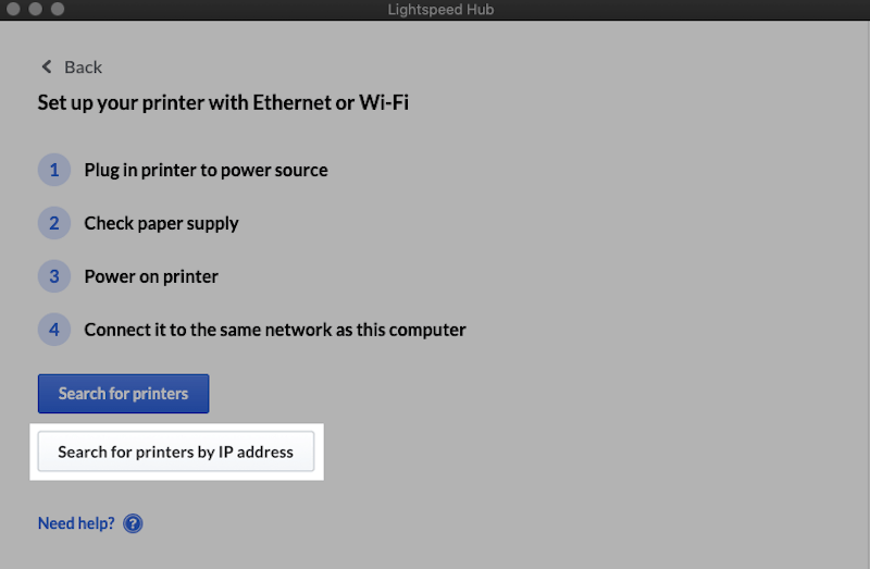Search by IP address button