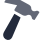 Pictogram met donkere hamer voor arbeidskosten.