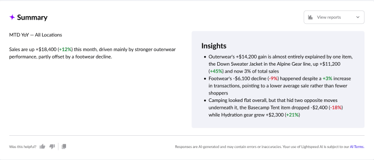 The AI-generated summary with recommended next steps.
