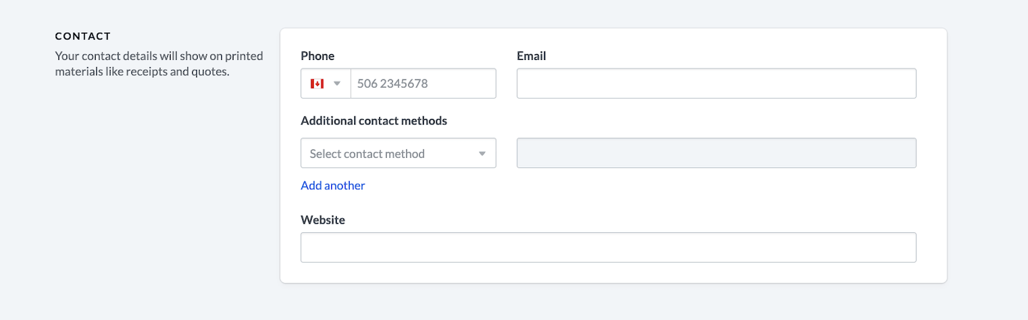 Contact section.