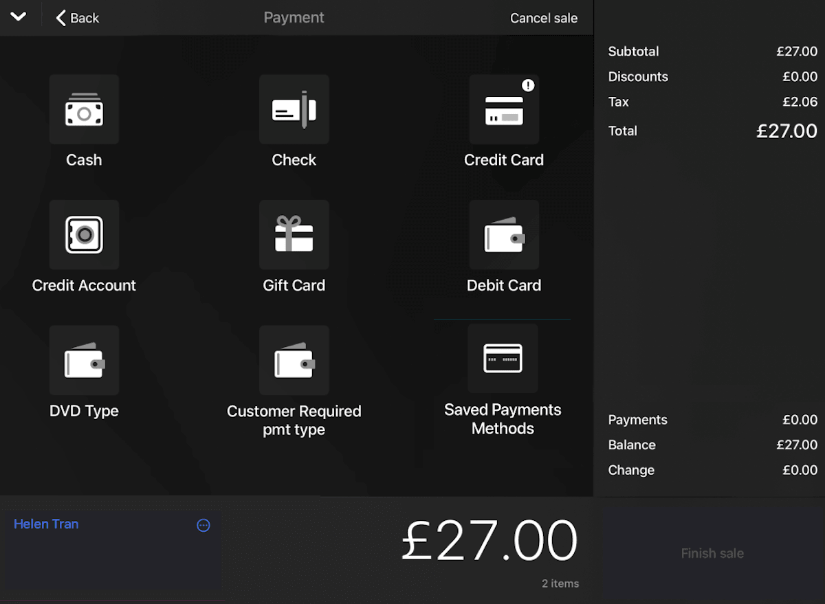 Checkout with payment methods, including Saved Payments Methods.