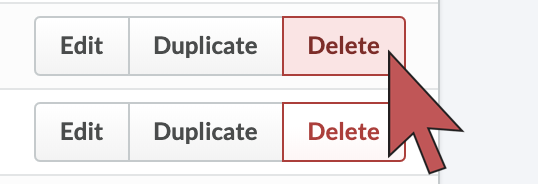 Shows an arrow hovering over the delete code button.