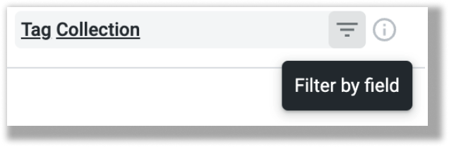 The Tag Collection option and the Filter button.