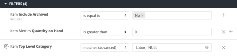 Enabled filters.