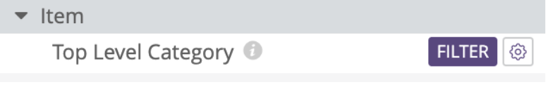 Top level category filter.